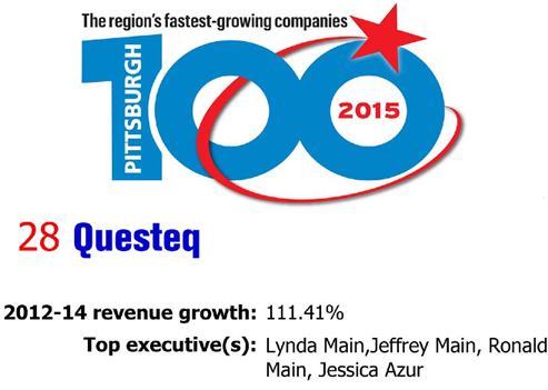 2015 Questeq Pittsburgh Business Times Top 100
